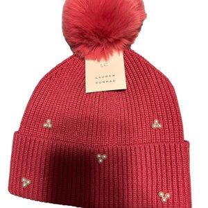 🛍️Lauren Conrad dark pink winter hat NEW